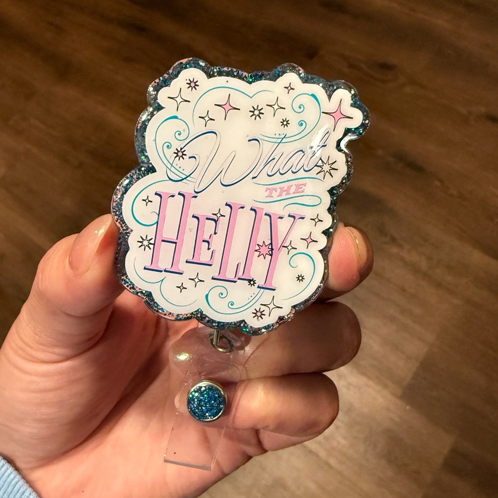 Badge Reel with Glitter Accents